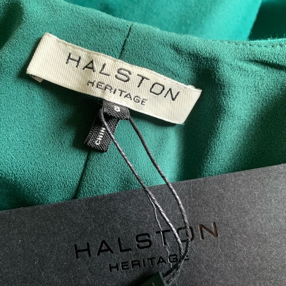 NWT: HALSTON HERITAGE GREEN TULIP KNEE LENG DRESS - Picture 7 of 8